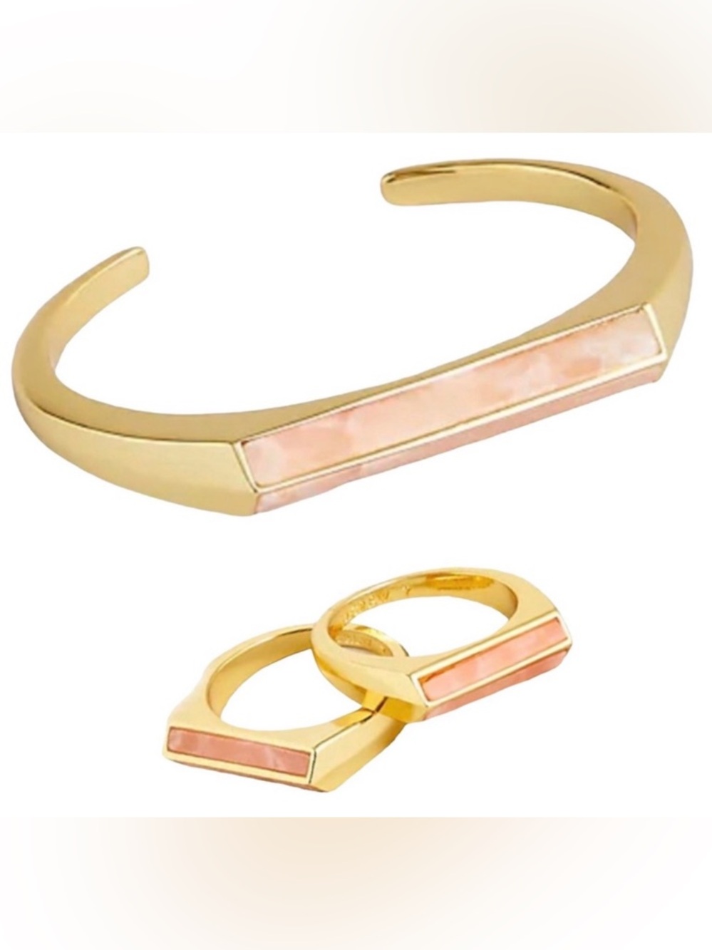 J. Crew Bracelet Ring Set Semiprecious-stone triangle-prism (phlox)